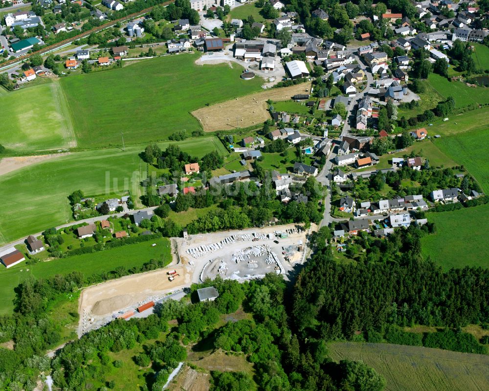 Feilitzsch von oben - Erweiterungsbaustelle am Werksgelände der MK GRANIT in Feilitzsch im Bundesland Bayern, Deutschland