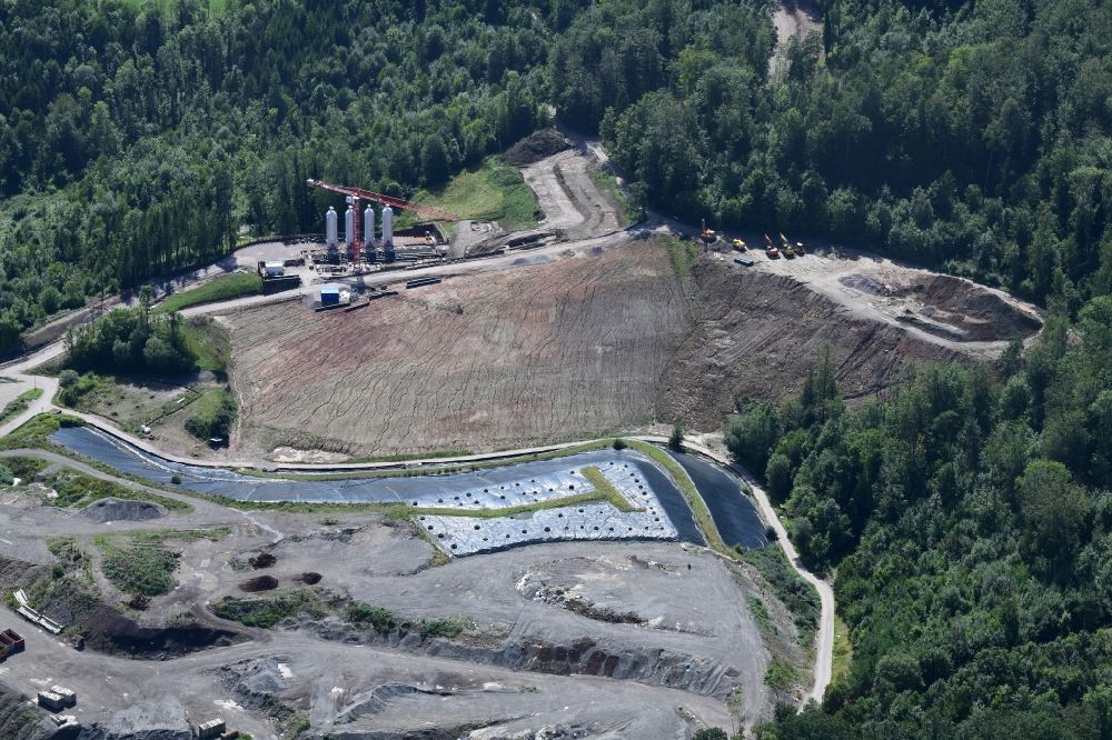 Luftaufnahme Wehr - Erweiterungsgebiet auf dem Gelände der aufgeschütteten Mülldeponie Lachengraben in Wehr im Bundesland Baden-Württemberg