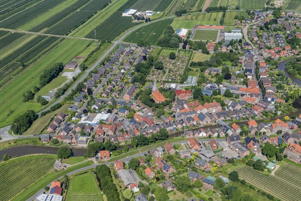 Luftaufnahme Jork - Estebrügge im Bundesland Niedersachsen, Deutschland