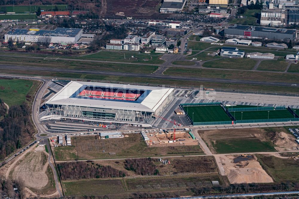 Freiburg im Breisgau von oben - Europa-Park-Stadion im Ortsteil Brühl in Freiburg im Breisgau im Bundesland Baden-Württemberg, Deutschland