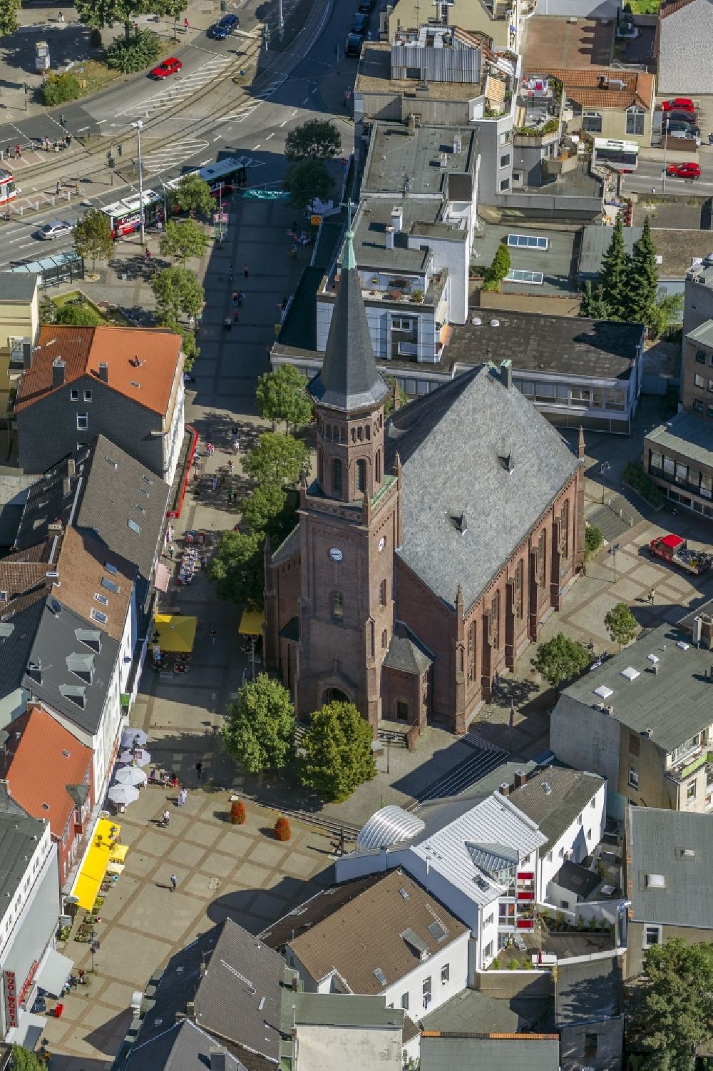 Luftbild Bochum OT Wattenscheid - Evangelische Kirche in Bochum - Wattenscheid im Bundesland Nordrhein-Westfalen