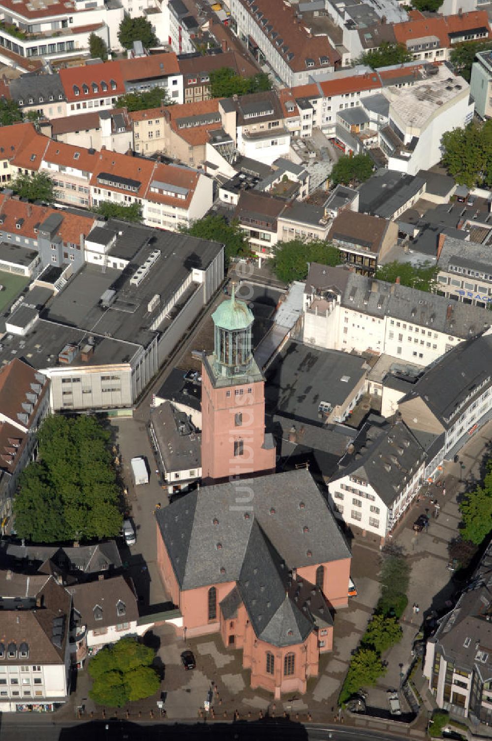 Luftaufnahme Darmstadt - Evangelische Stadtkirche