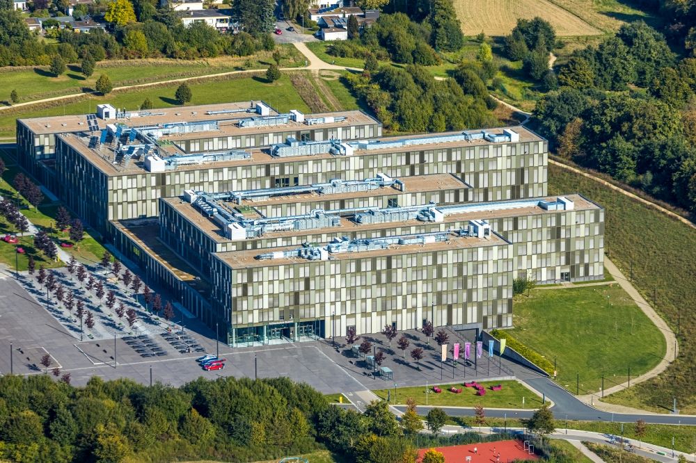 Bielefeld von oben - Fachhochschule und das Forschungsinstitut Cluster of Excellence Cognitive Interaction Technology mit dem CITEC-Gebäude in Bielefeld im Bundesland Nordrhein-Westfalen