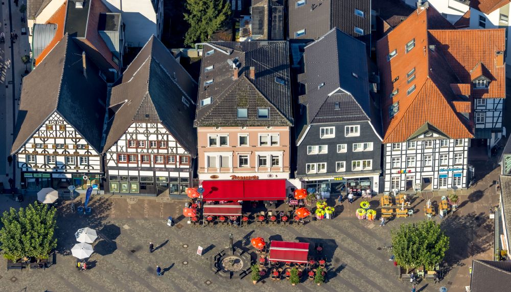 Luftbild Unna - Fachwerkhaus- und Mehrfamilienhaus- Wohngebiet in Unna im Bundesland Nordrhein-Westfalen, Deutschland