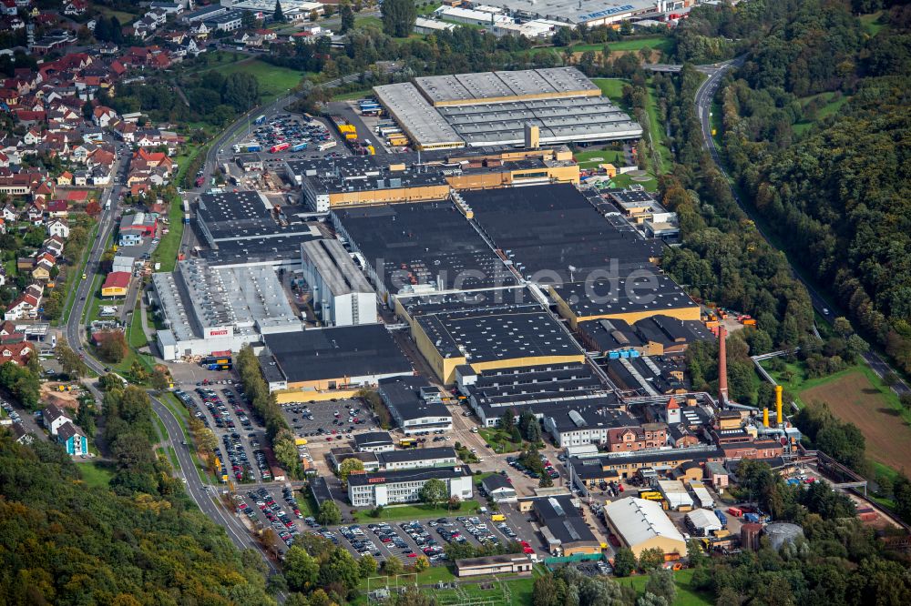 Luftaufnahme Breuberg - Fahrzeugbau- Werksgelände der Pirelli Deutschland GmbH in Breuberg im Bundesland Hessen, Deutschland