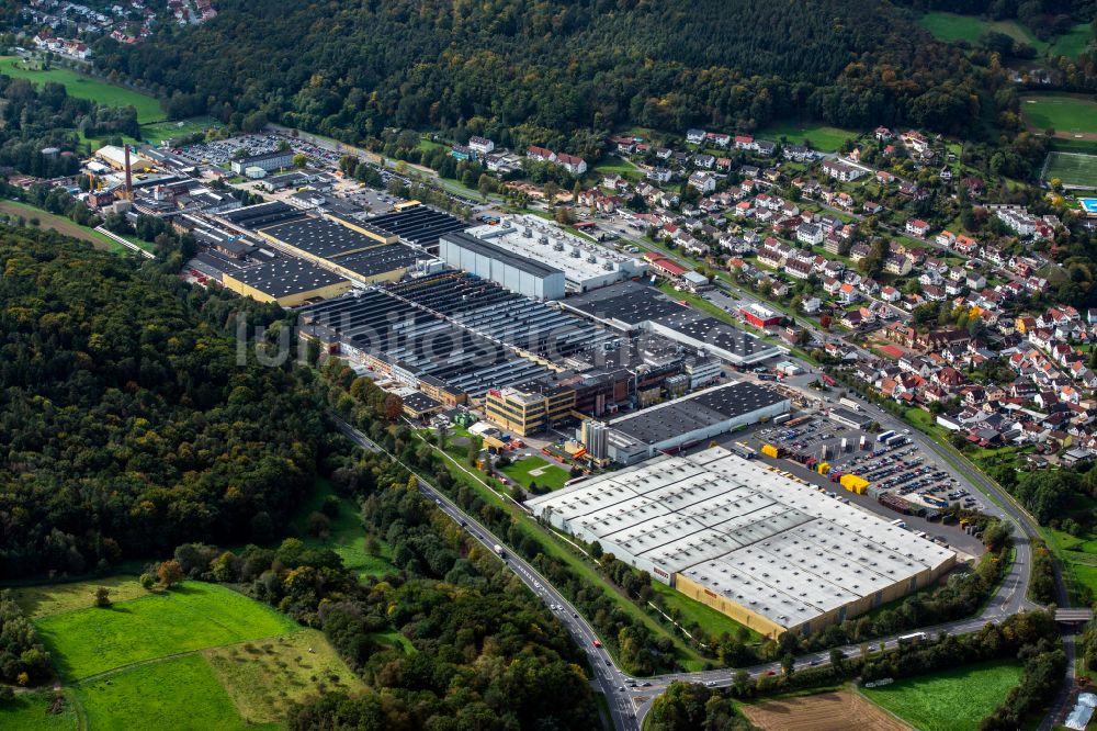 Breuberg aus der Vogelperspektive: Fahrzeugbau- Werksgelände der Pirelli Deutschland GmbH in Breuberg im Bundesland Hessen, Deutschland