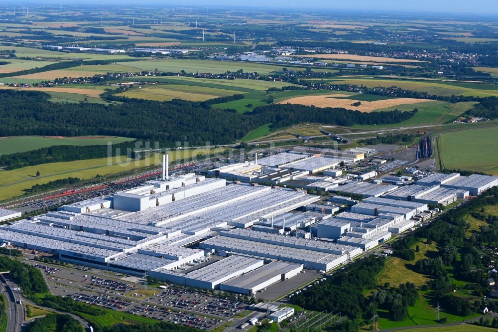 Luftbild Zwickau - Fahrzeugbau- Werksgelände der VW Volkawagen AG in Zwickau im Bundesland Sachsen, Deutschland