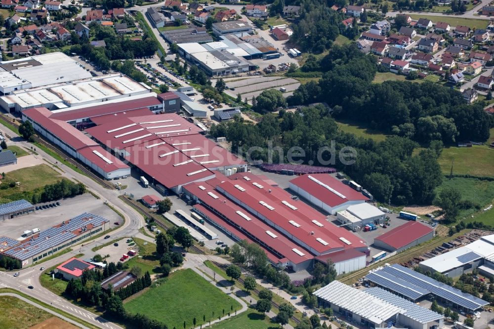 Grubmühl von oben - Fahrzeugbau- Werksgelände der ZMT Automotive GmbH & Co. KG in Grubmühl im Bundesland Bayern, Deutschland