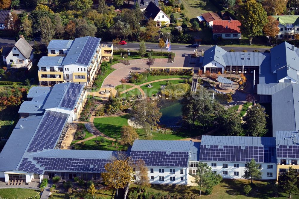 Luftaufnahme Trassenheide - Familien Wellness Hotel Seeklause in Trassenheide auf Usedom im Bundesland Mecklenburg-Vorpommern