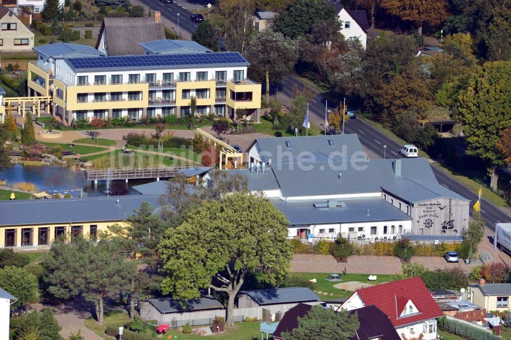 Trassenheide von oben - Familien Wellness Hotel Seeklause in Trassenheide auf Usedom im Bundesland Mecklenburg-Vorpommern
