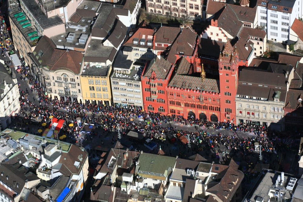 Luftbild Basel - Fasnacht in Basel in der Schweiz