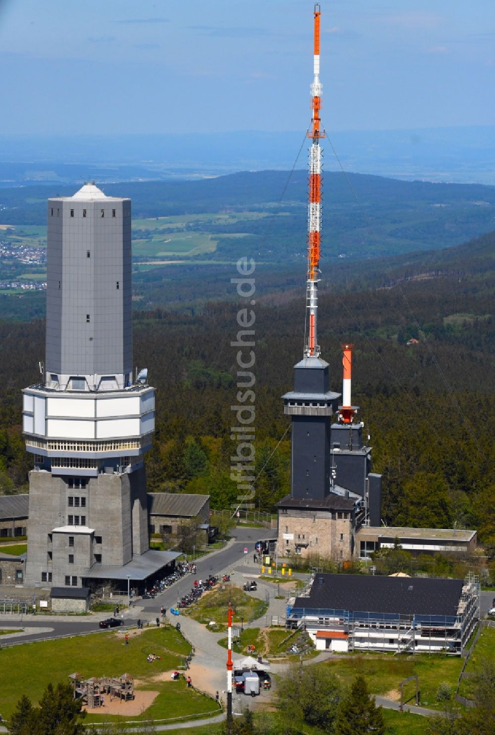 Schmitten aus der Vogelperspektive: Feldbergturm auf dem Großer Feldberg in Schmitten im Bundesland Hessen, Deutschland