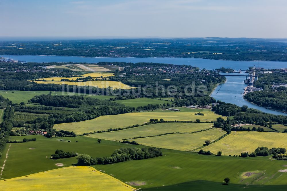Luftbild Altenholz - Felder und angrenzende Waldgebiete in Altenholz im Bundesland Schleswig-Holstein, Deutschland