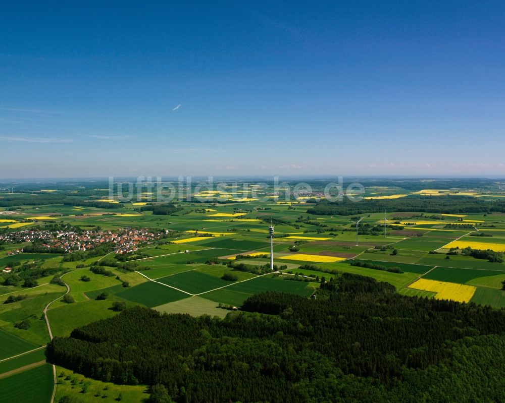 Luftaufnahme Nellingen - Felder und angrenzende Waldgebiete in Nellingen im Bundesland Baden-Württemberg, Deutschland