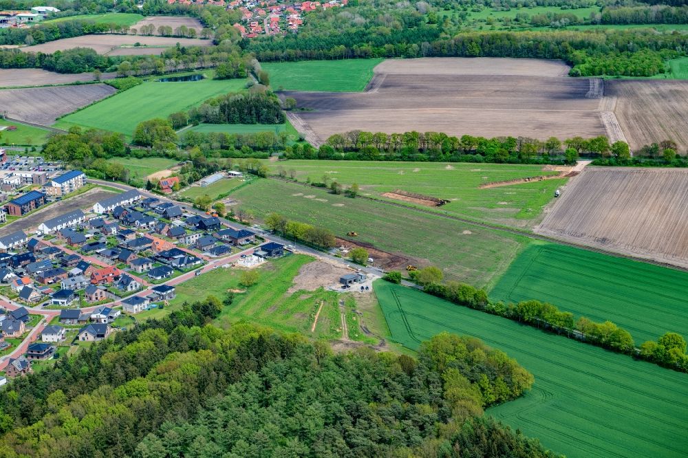 Luftbild Stade - Feldlandschaft und Planungsfläche Neubaugebiet Riensförde in Stade im Bundesland Niedersachsen, Deutschland