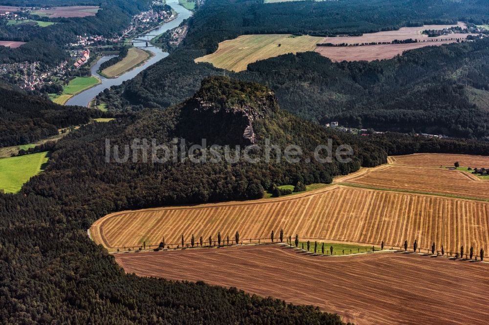 Luftbild Lohmen - Felsen im Basteigebiet in Lohmen im Bundesland Sachsen