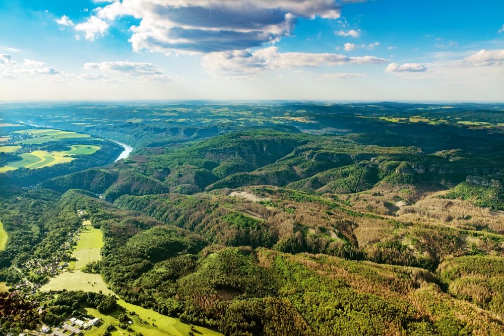 Luftbild Sebnitz - Felsen- und Berglandschaft des Elbsandsteingebirges in Sebnitz im Bundesland Sachsen, Deutschland
