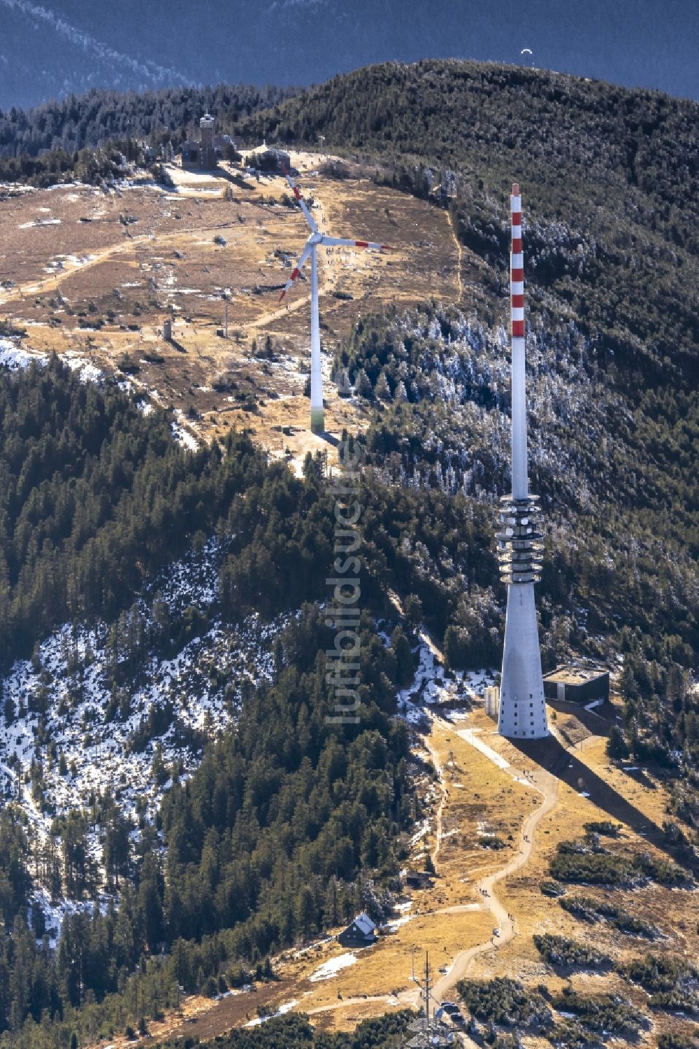 Luftbild Sasbach - Felsen- und Berglandschaft Hornisginde im Nordschwarzwald mit Funkturm in Sasbach im Bundesland Baden-Württemberg, Deutschland