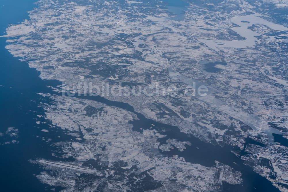 Luftaufnahme Haugesund - Felsen- Küsten- Landschaft an der Steilküste north sea coast in Haugesund in Rogaland, Norwegen