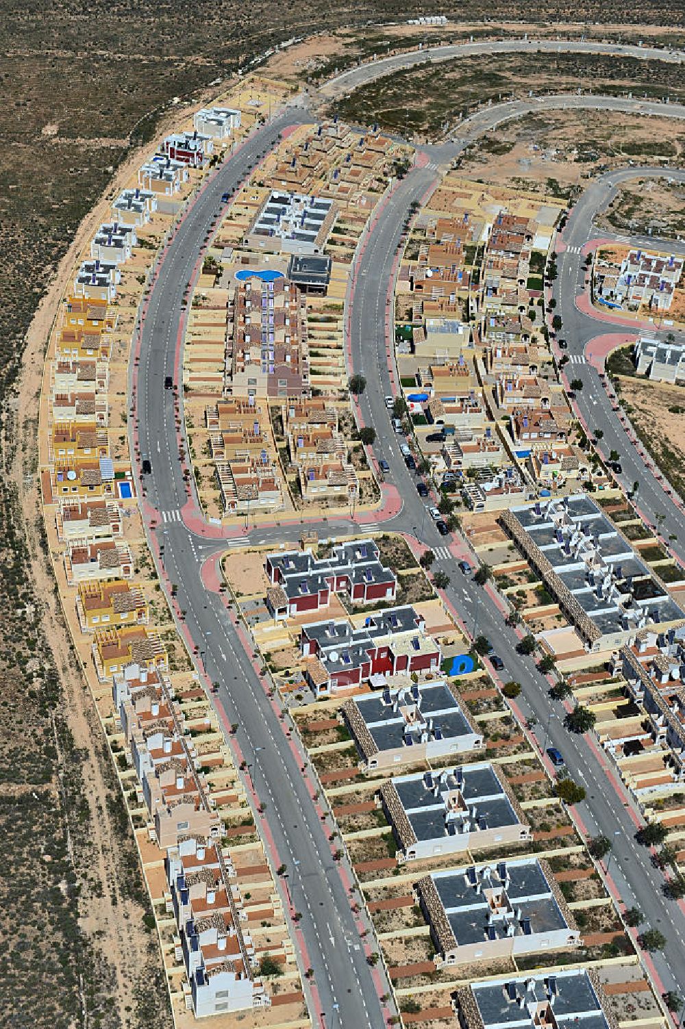 Luftbild Casa Pelada - Ferien- Immobilienleerstand bei Casa Pelada in der Region Murcia in Spanien