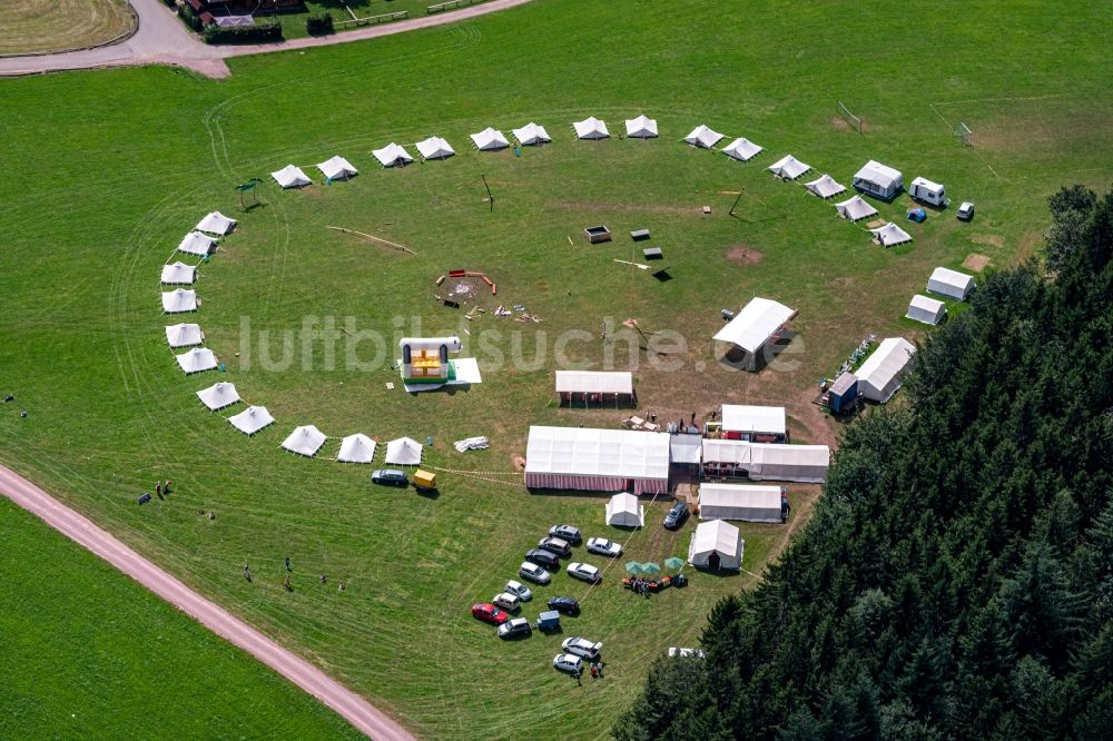 Gutach im Breisgau aus der Vogelperspektive: Feriencamp Zelten in Gutach im Breisgau im Bundesland Baden-Württemberg, Deutschland