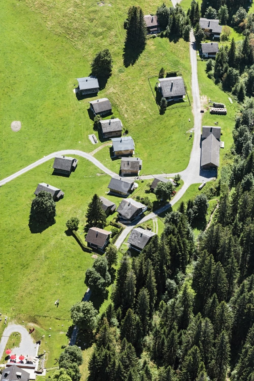 Schwarzenberg aus der Vogelperspektive: Ferienhaus Anlage am Bödele in Schwarzenberg in Vorarlberg, Österreich