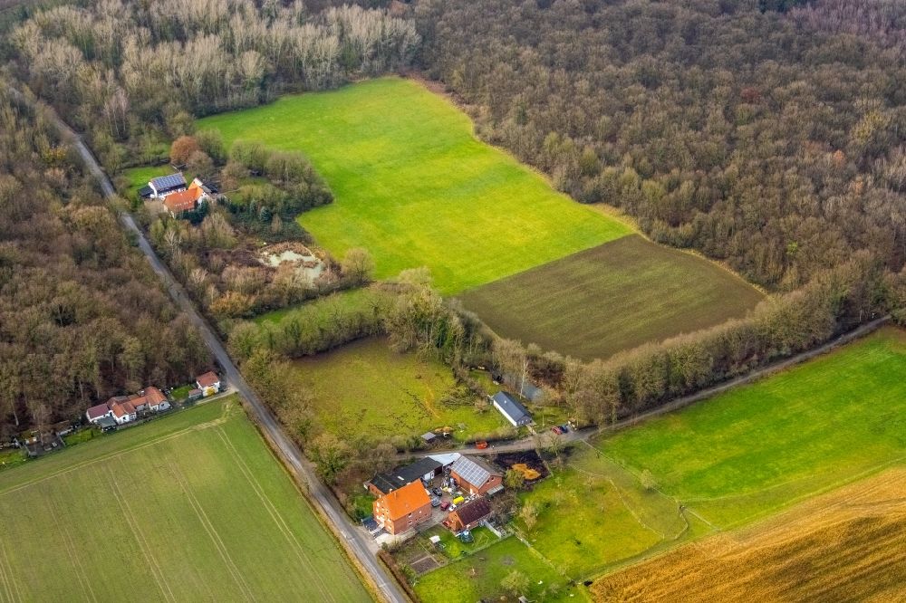 Luftaufnahme Hamm - Ferienhaus Anlage Naturfreundehütte im Ortsteil Norddinker in Hamm im Bundesland Nordrhein-Westfalen, Deutschland