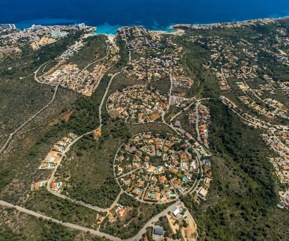 Luftbild Manacor - Ferienhaus Anlage in runder Kreis- Form in Manacor in Balearische Insel Mallorca, Spanien
