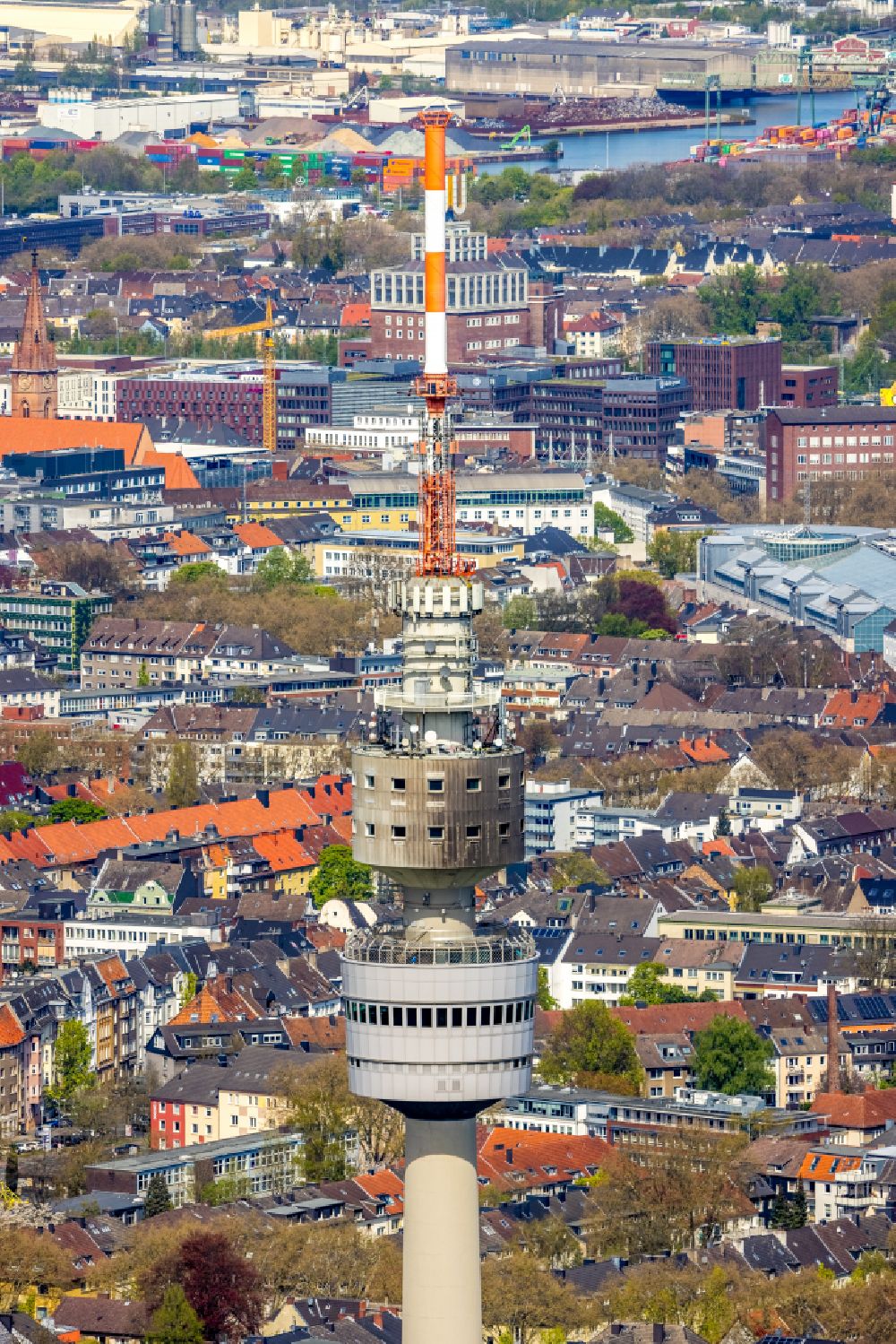 Dortmund aus der Vogelperspektive: Fernmelde- und Fernsehturm Florian-Turm in Dortmund im Bundesland Nordrhein-Westfalen, Deutschland