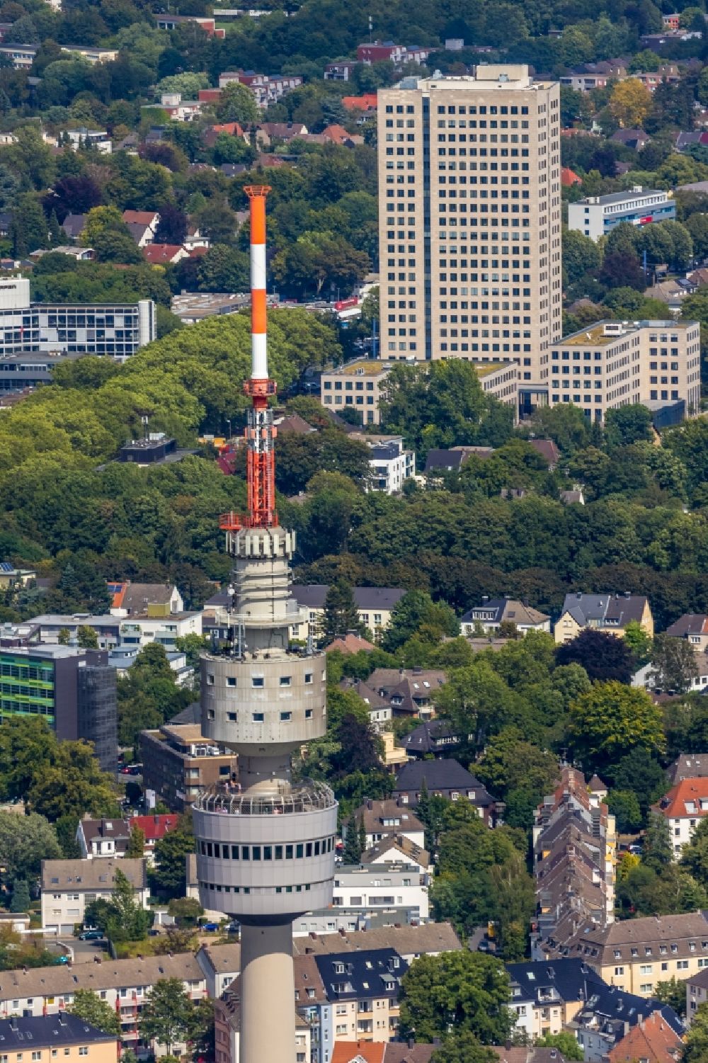 Luftbild Dortmund - Fernmeldeturm und Fernsehturm Florianturm in Dortmund im Bundesland Nordrhein-Westfalen, Deutschland