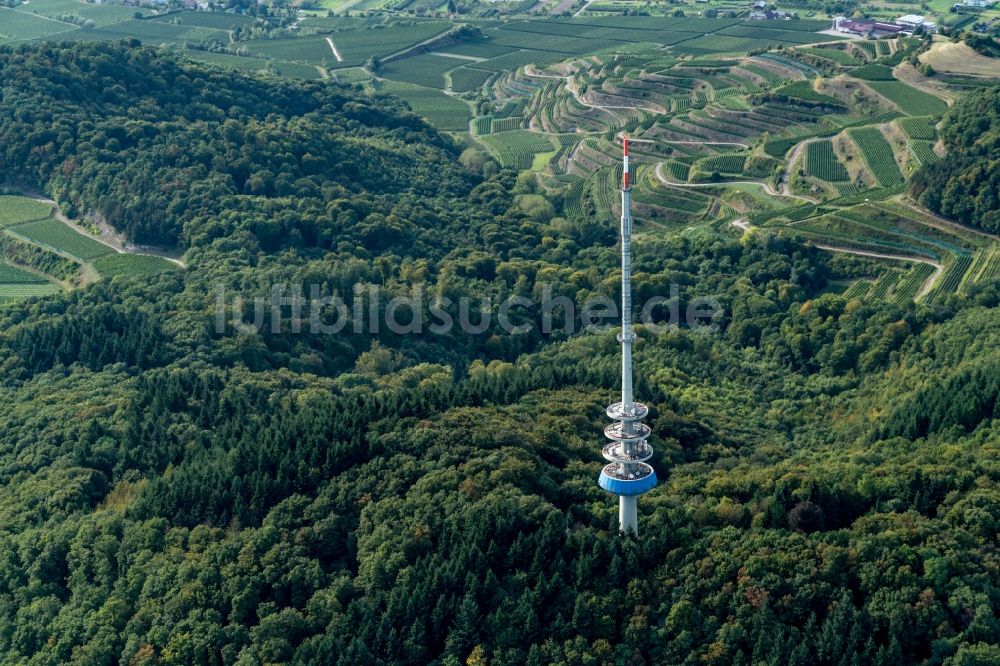 Ihringen von oben - Fernmeldeturm und Fernsehturm in Ihringen im Bundesland Baden-Württemberg, Deutschland