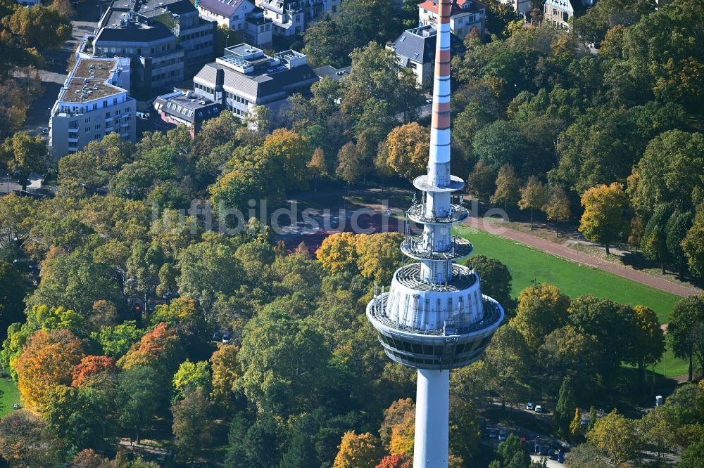 Luftbild Mannheim - Fernmeldeturm und Fernsehturm in Mannheim im Bundesland Baden-Württemberg, Deutschland