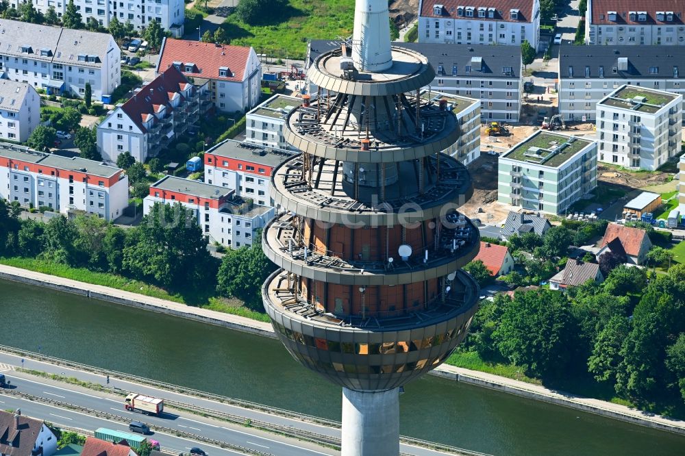 Luftaufnahme Nürnberg - Fernmeldeturm und Fernsehturm in Nürnberg im Bundesland Bayern, Deutschland