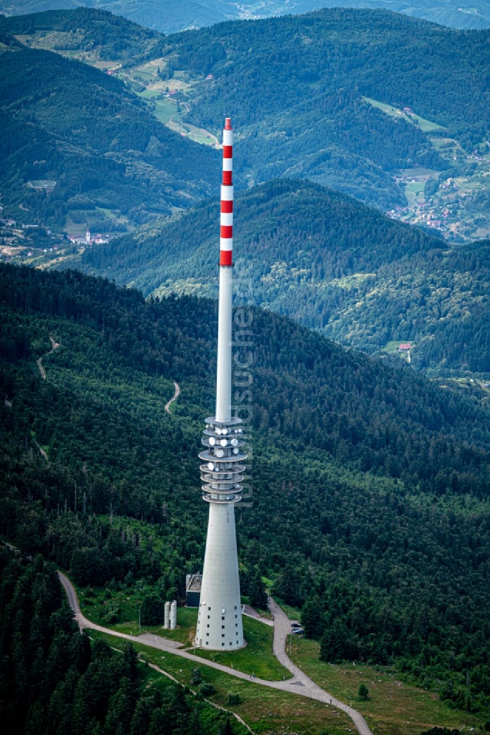 Luftbild Sasbachwalden - Fernmeldeturm und Fernsehturm in Sasbachwalden Hornisgrunde, im Bundesland Baden-Württemberg, Deutschland