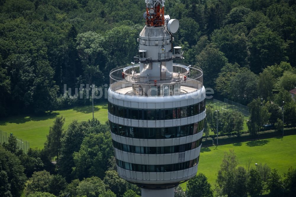Luftbild Stuttgart - Fernmeldeturm und Fernsehturm in Stuttgart im Bundesland Baden-Württemberg, Deutschland