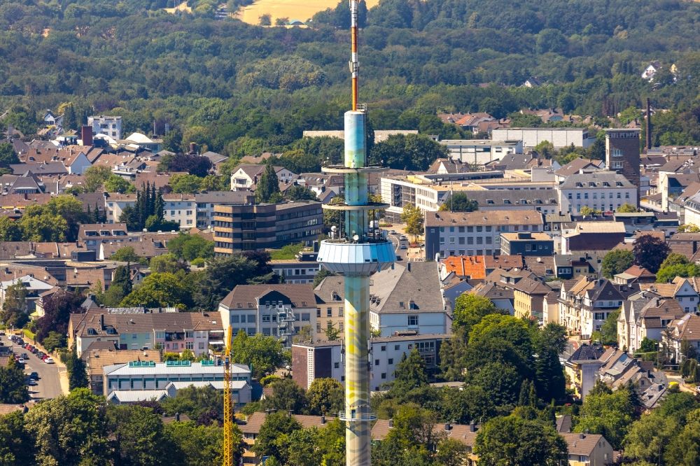 Velbert von oben - Fernmeldeturm und Fernsehturm in Velbert im Bundesland Nordrhein-Westfalen, Deutschland
