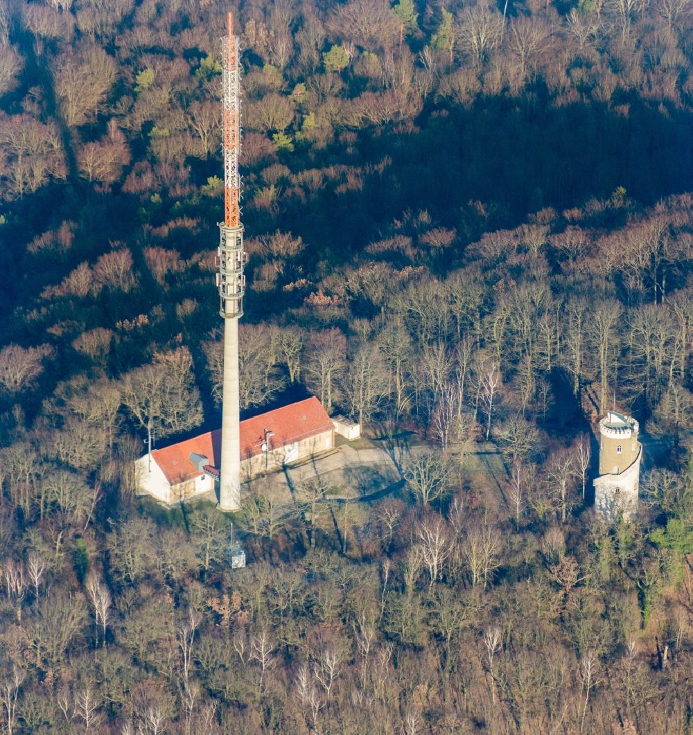 Wermsdorf aus der Vogelperspektive: Fernmeldeturm und Fernsehturm in Wermsdorf im Bundesland Sachsen, Deutschland