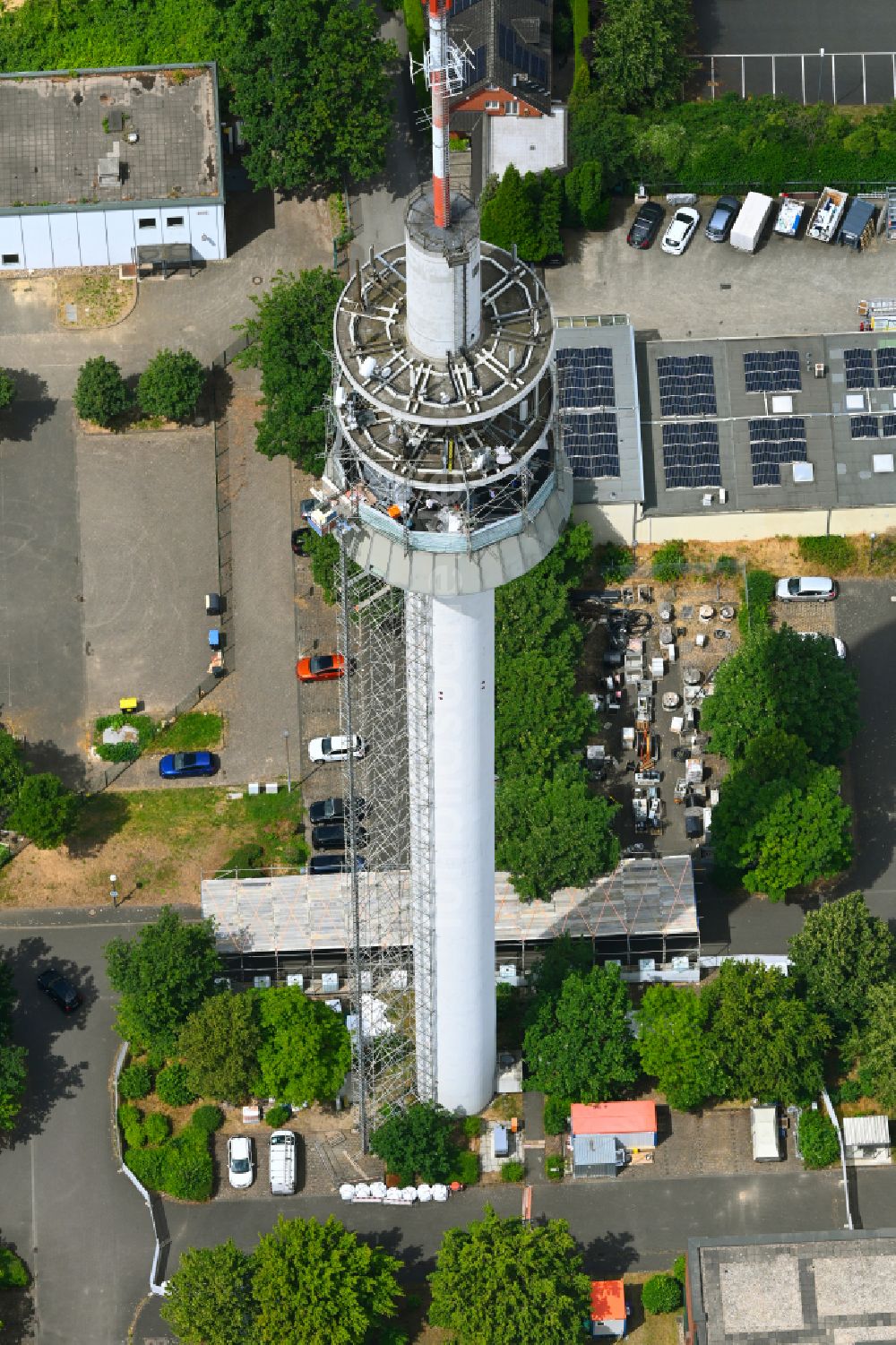 Luftaufnahme Bochum - Fernmeldeturm und Grundnetzsender in Bochum im Bundesland Nordrhein-Westfalen, Deutschland