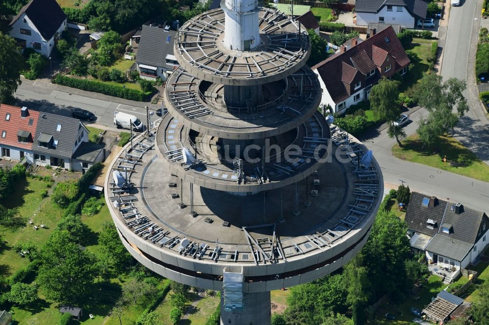 Luftbild Kiel - Fernmeldeturm im Vieburger Gehölz in Kiel im Bundesland Schleswig-Holstein