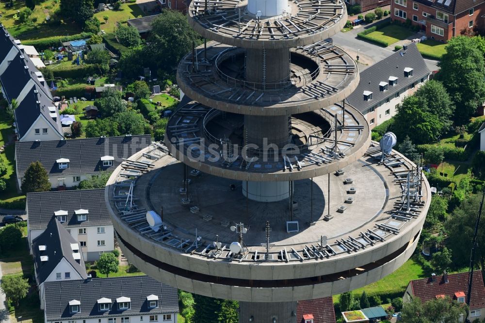 Kiel von oben - Fernmeldeturm im Vieburger Gehölz in Kiel im Bundesland Schleswig-Holstein