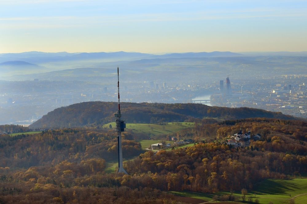 Luftbild Bettingen - Fernsehturm St. Chrischona in Bettingen im Kanton Basel, Schweiz