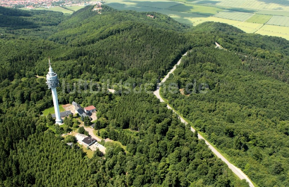 Luftbild Kyffhäuserland - Fernsehturm auf dem Kulpenberg im Kyffhäusergebierge im Bundesland Thüringen