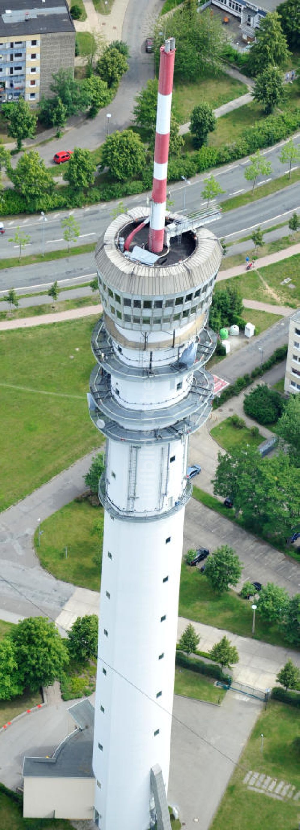 Luftbild Schwerin - Fernsehturm Schwerin