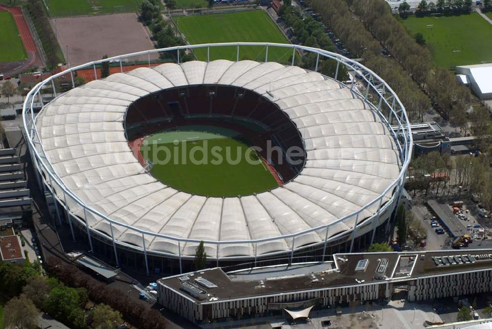 Stuttgart von oben - Fertiges Gottlieb-Daimler-Stadion in Stuttgart
