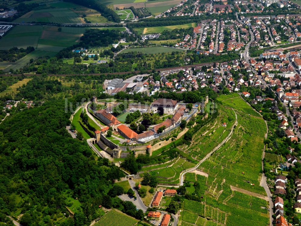 Asperg aus der Vogelperspektive: Festung Hohenasperg in Asperg im Bundesland Baden-Württemberg
