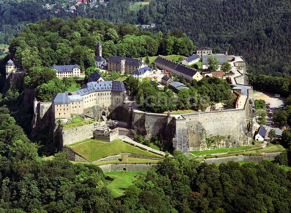 Königsstein aus der Vogelperspektive: Festung Königstein in Sachsen