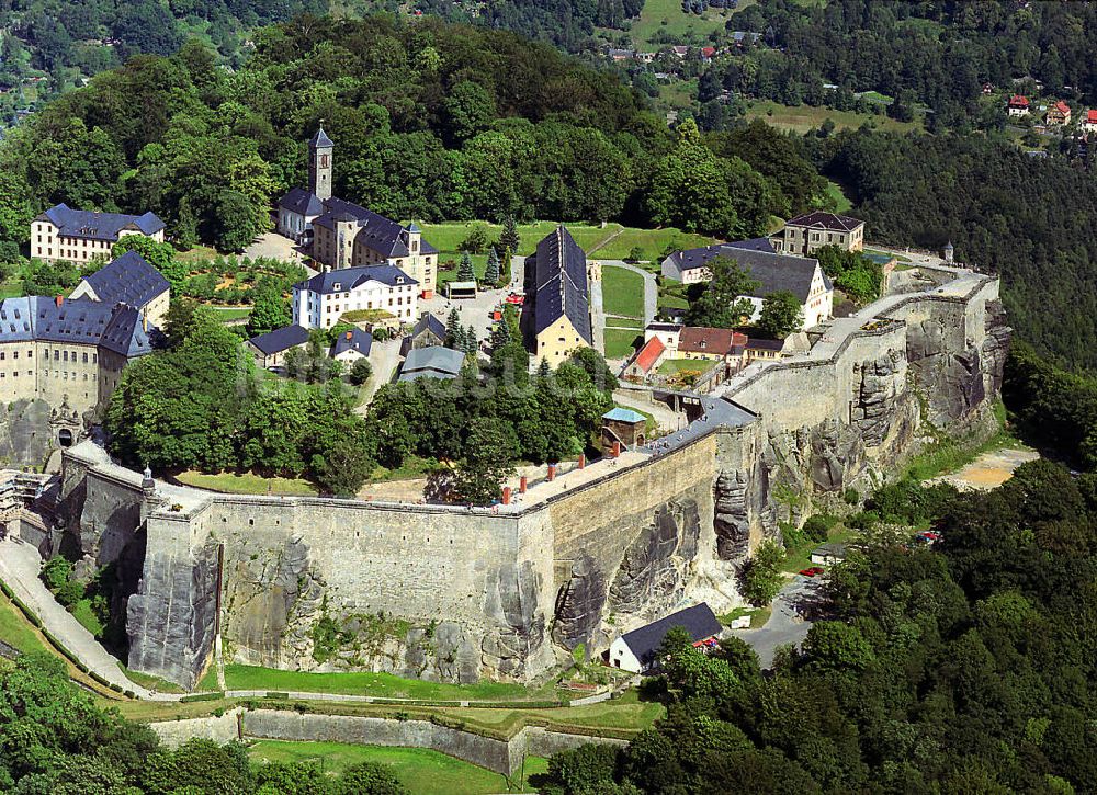 Luftbild Königstein - Festung Königstein in Sachsen