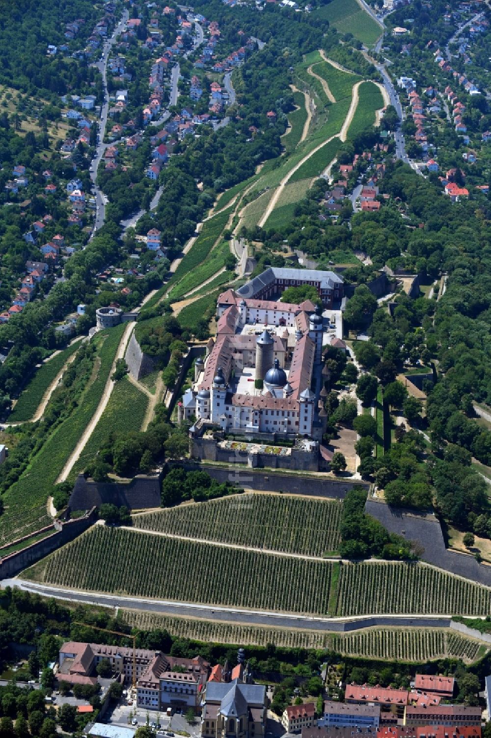 Luftbild Würzburg - Festung Marienberg in Würzburg im Bundesland Bayern