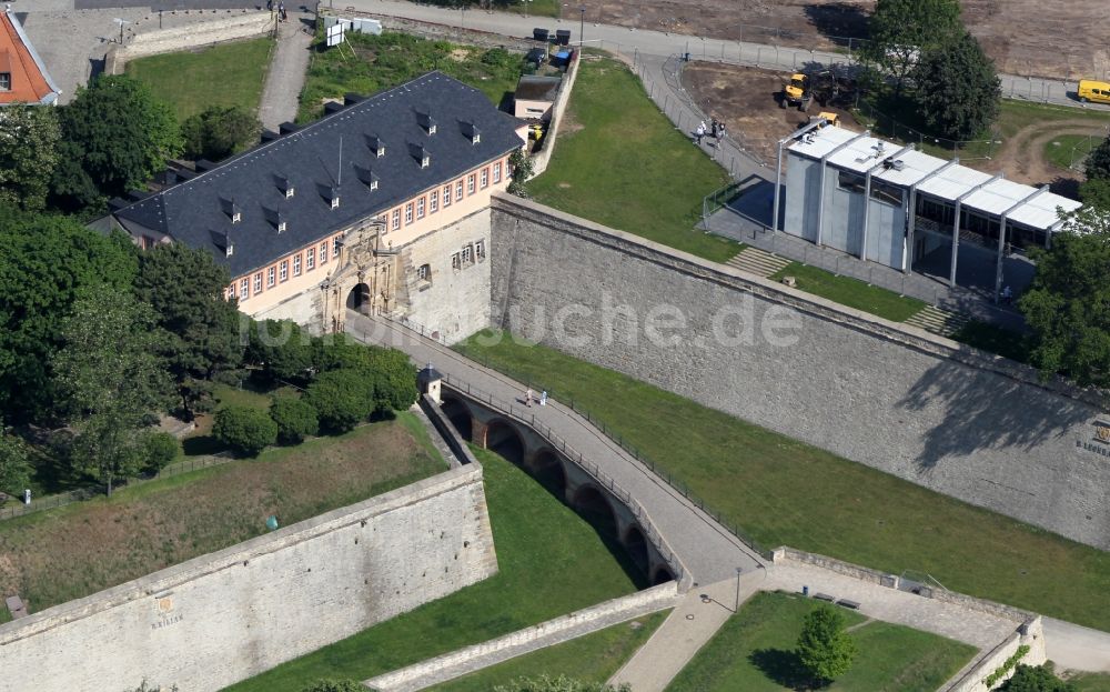 Erfurt aus der Vogelperspektive: Festungsanlage Zitadelle Petersberg in Erfurt im Bundesland Thüringen, Deutschland