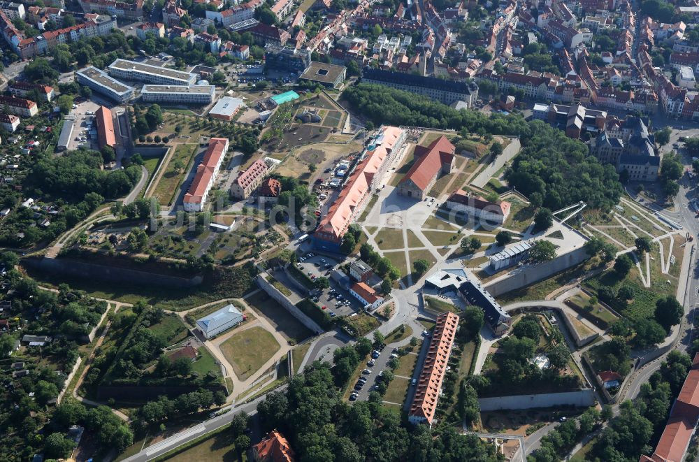 Erfurt aus der Vogelperspektive: Festungsanlage Zitadelle Petersberg in Erfurt im Bundesland Thüringen, Deutschland